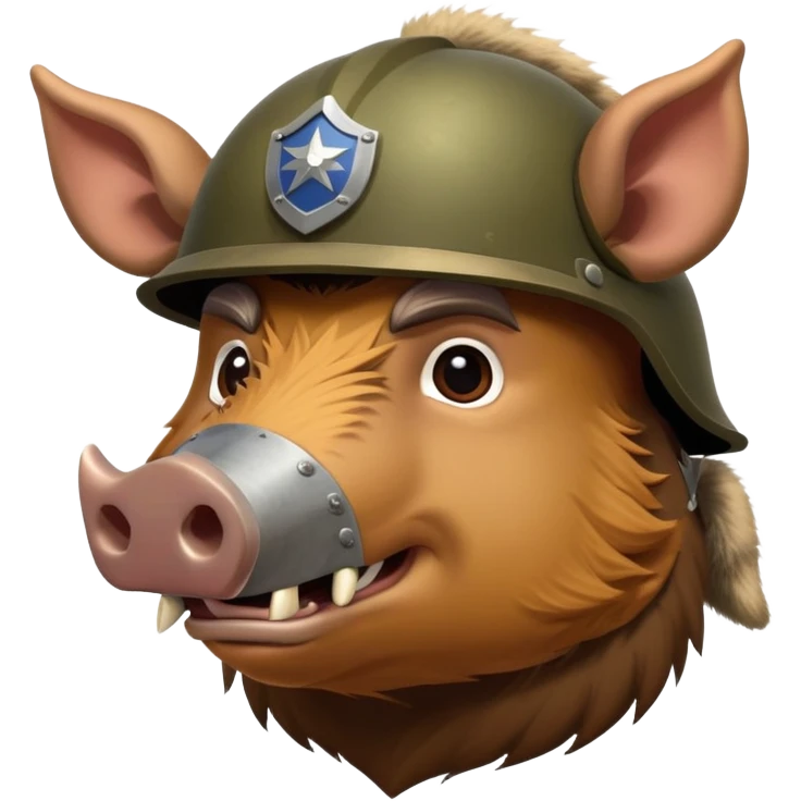 Boar with military helmet emoji
