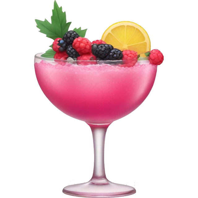 Pink Cocktail with berries  emoji