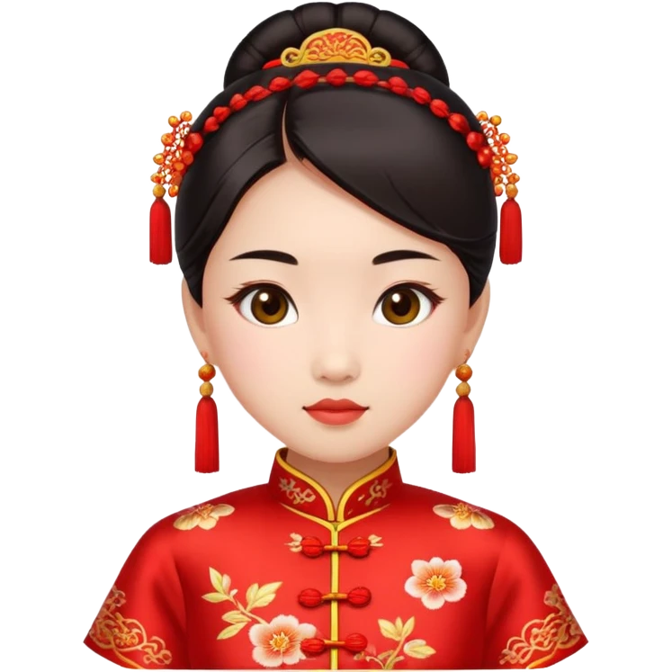 Asian girl in Chinese dress emoji
