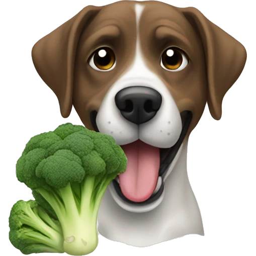 dogs eating brocoli emoji