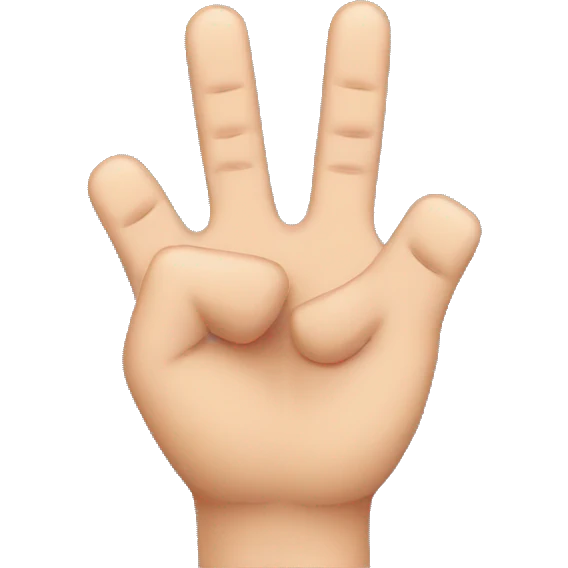 heart shape with index and middle fingers emoji