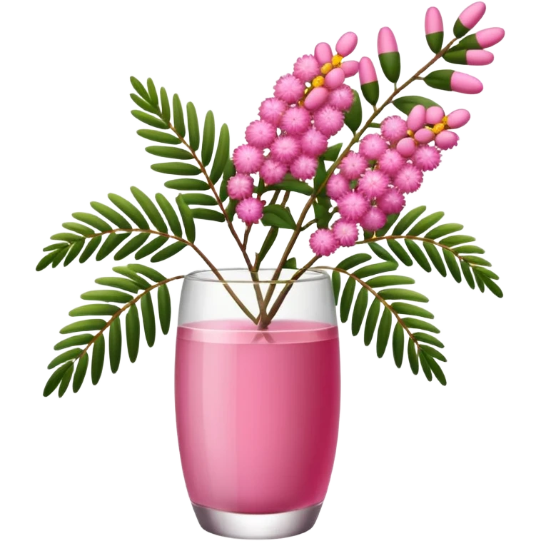 Pink Mimosa with flower  emoji