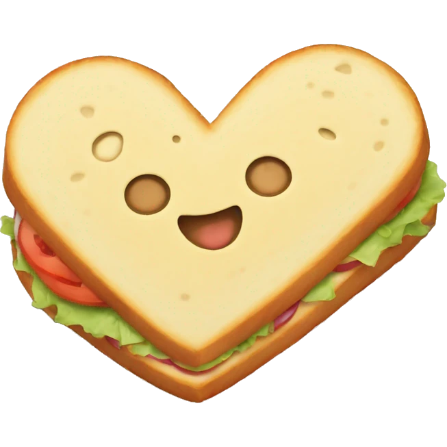Sandwich heart shape emoji