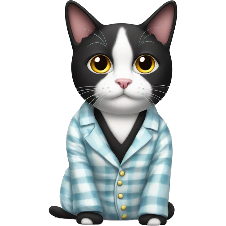 Tuxedo cat in pyjamas emoji