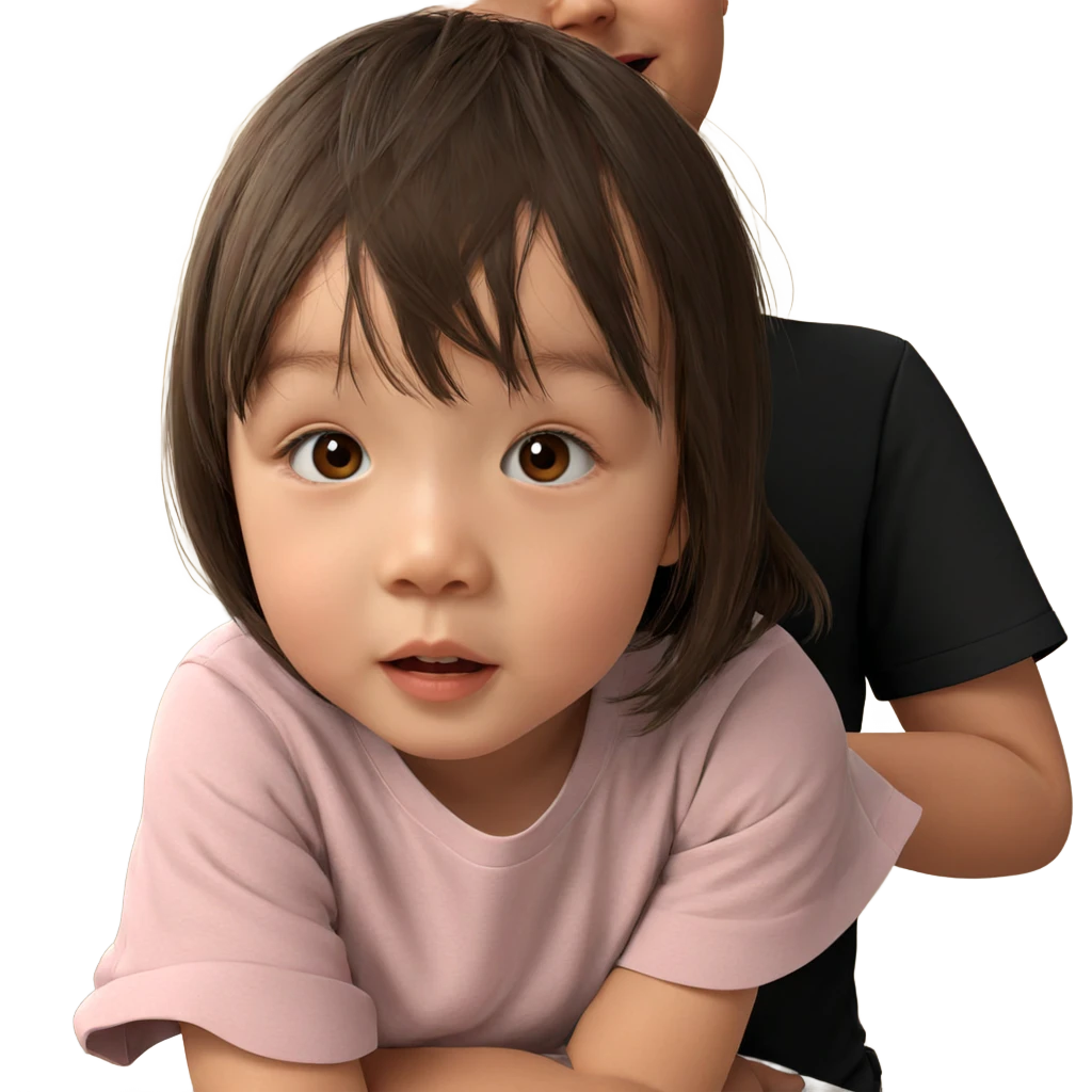 realistic girl with brown hair emoji