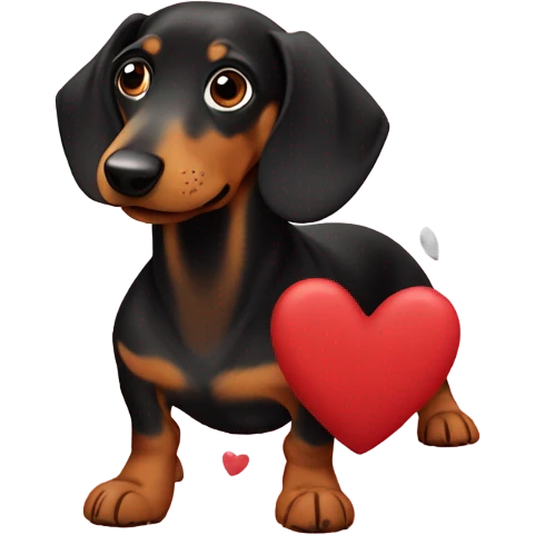 Daschund in hearts emoji