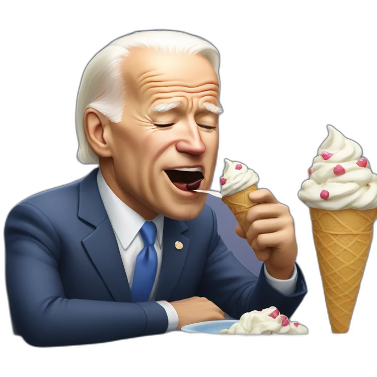 Joe Biden eating ice cream while sleeping emoji