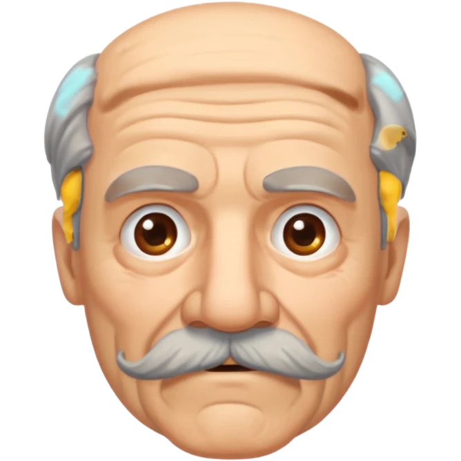 old mustache man,Big mustache.
negative: Dont use same face style. emoji