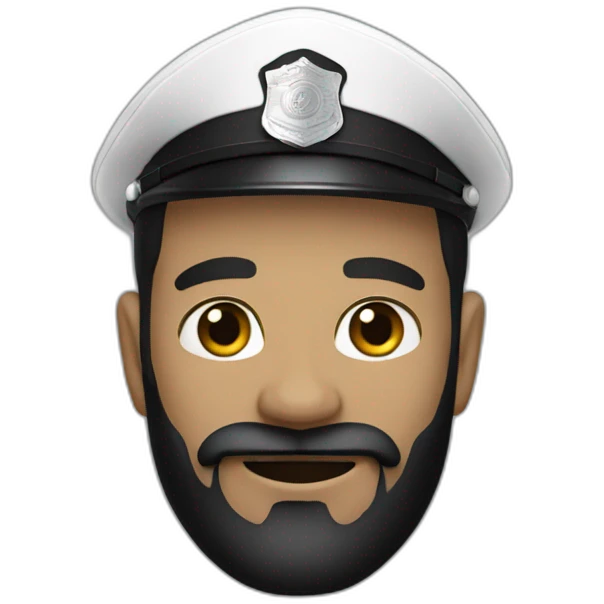 Policemen white skin black beard  emoji