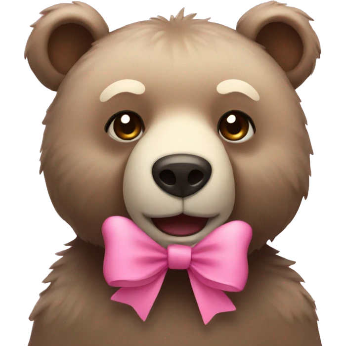 Bear with pink bow emoji
