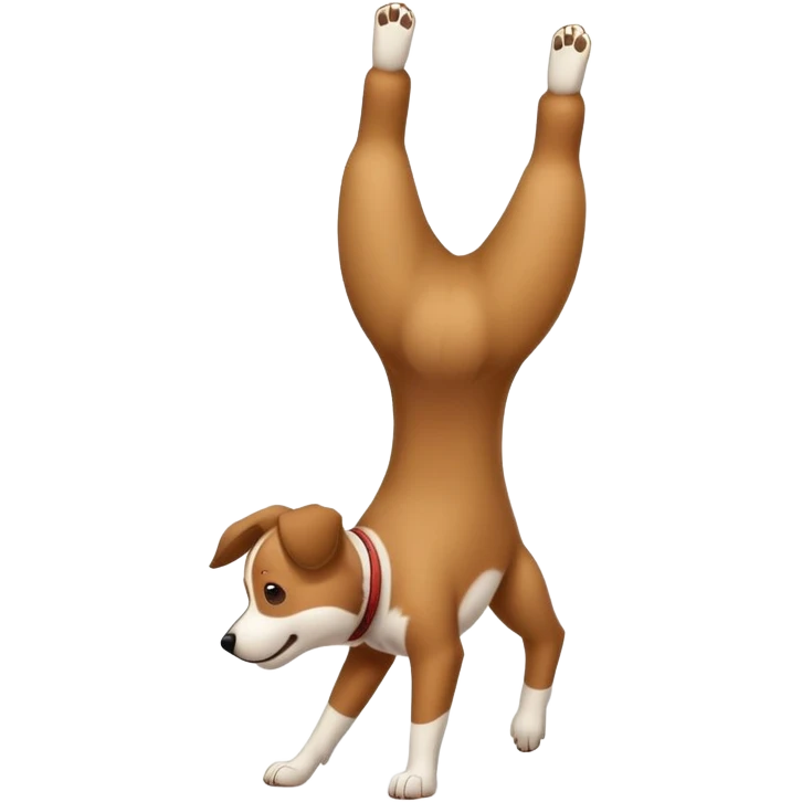Perro parado de manos emoji