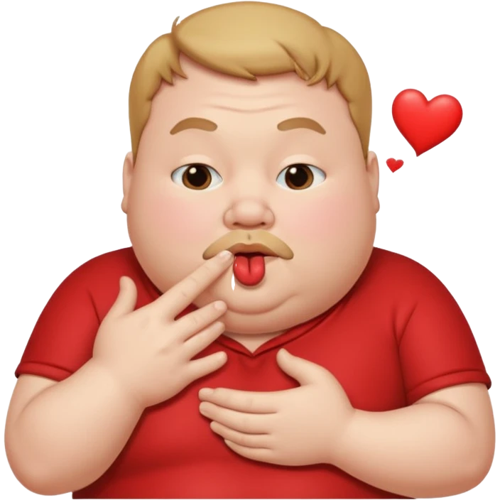 Ugly fat guy blowing a kiss heart emoji