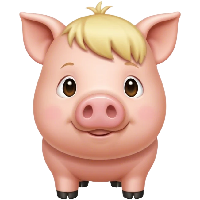 Pig with blonde hair emoji