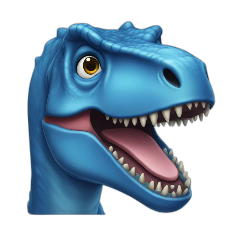 blue t-rex head emoji