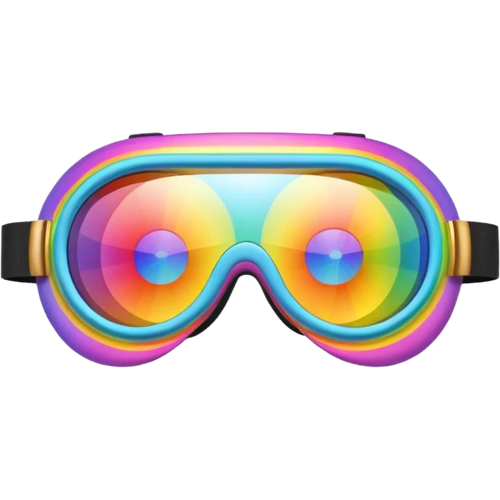 gold simulation rainbow visor goggles emoji
