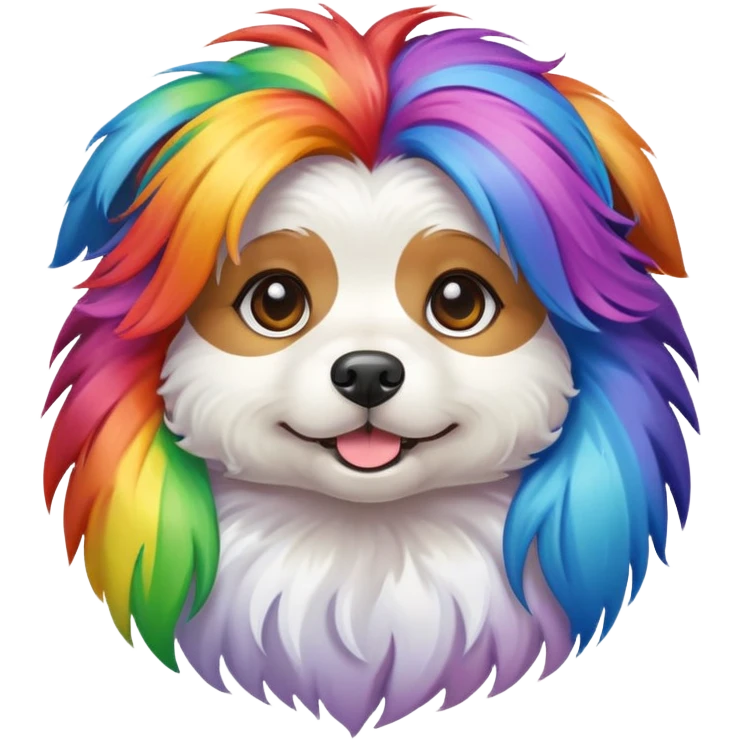 Dog with rainbow hair emoji