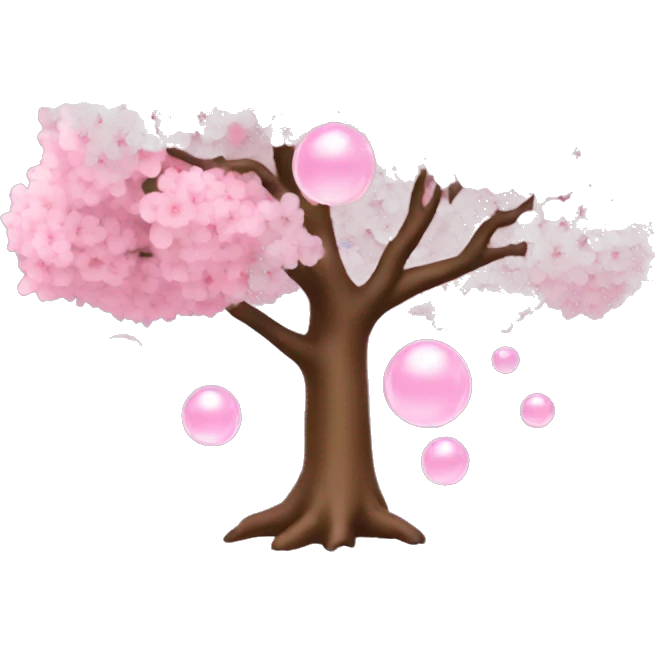 cherry blossom tree with bubble emoji
