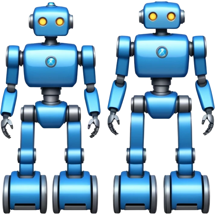 create a realistic emoji showing logistic robots and KI emoji
