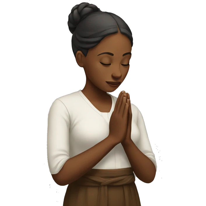 A woman prays emoji