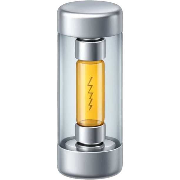 tiny glass fuse with metal caps emoji