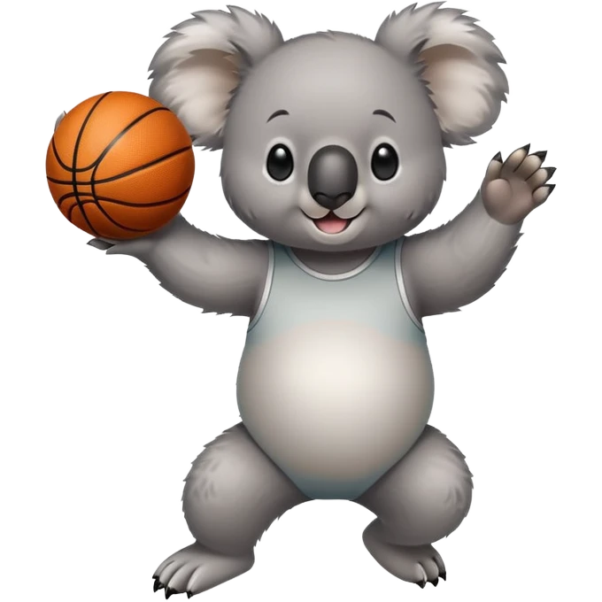 Koala bear doing behind the back pass with basketball emoji