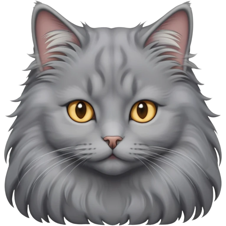 Long haires grey cat emoji