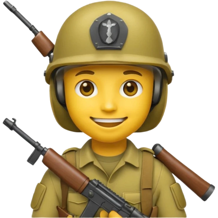 Yellow emoji face soldier emoji
