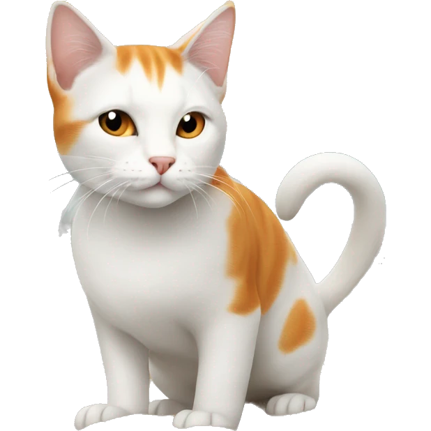 White and orange cat on the beach emoji