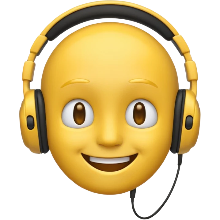 Emoji with headphones  emoji