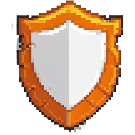 Minimalist HTML5 logo with simplified shield shape in orange and white emoji