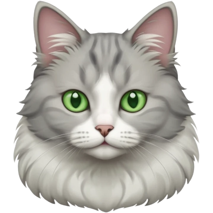 a grey and white cat sitting regally emoji