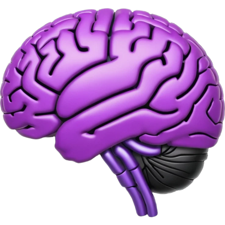 all-black and a little purple digital brain emoji