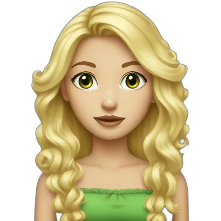 Blonde-hair-big-green-eyes-girl emoji