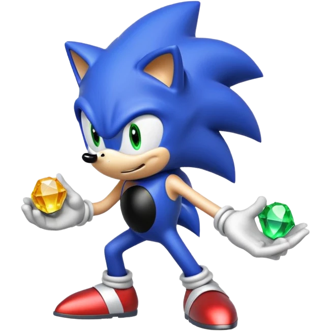 I want Sonic the hedgehog with chaos emeralds emoji