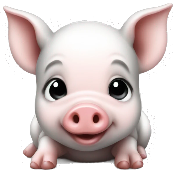 a baby pig black and white emoji