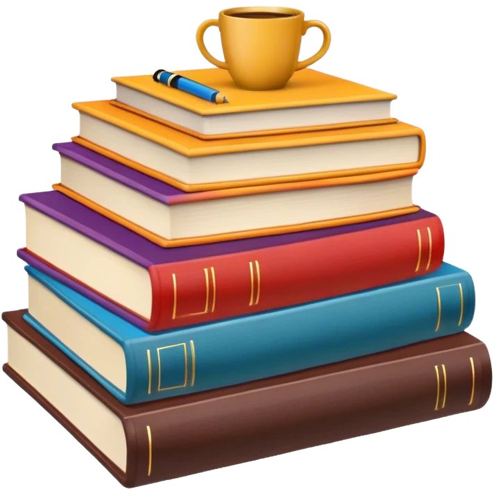 Rattan coffee table with a stack of books on top of it  emoji