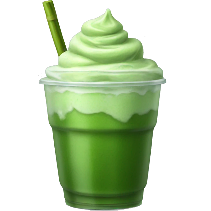 Realistic iced matcha emoji