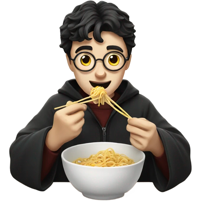 harry potter eating noodles emoji