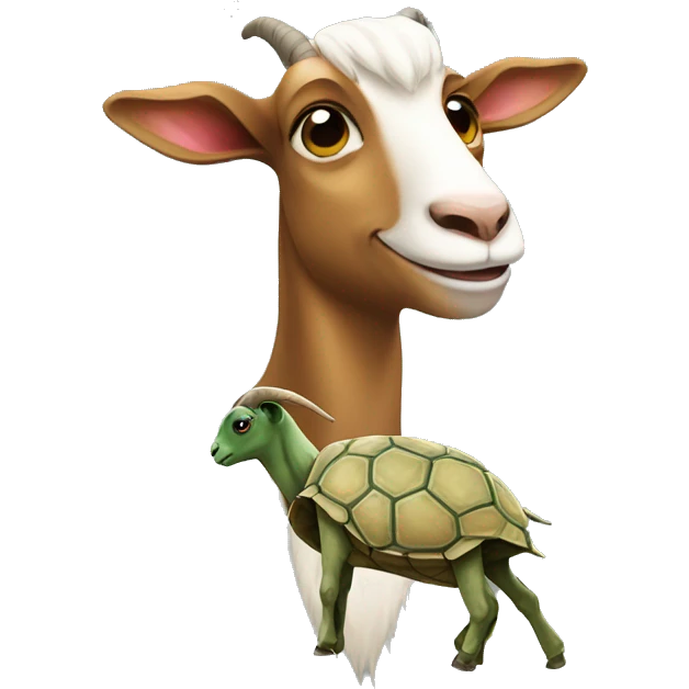 Goat next to a turtle emoji
