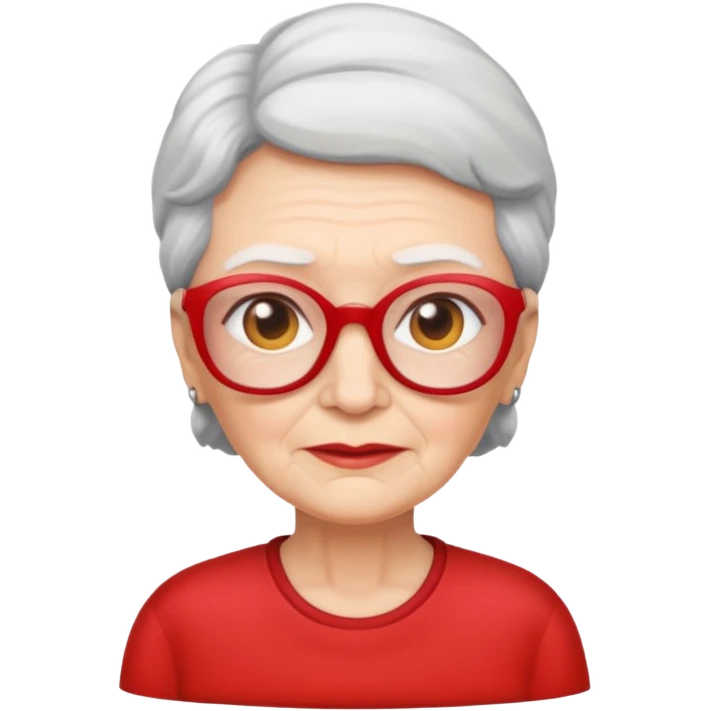 cool grandma in red shirt emoji
