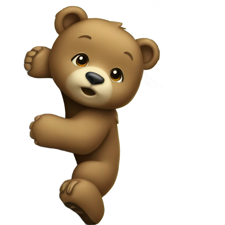 Bear cub climbing a tree emoji