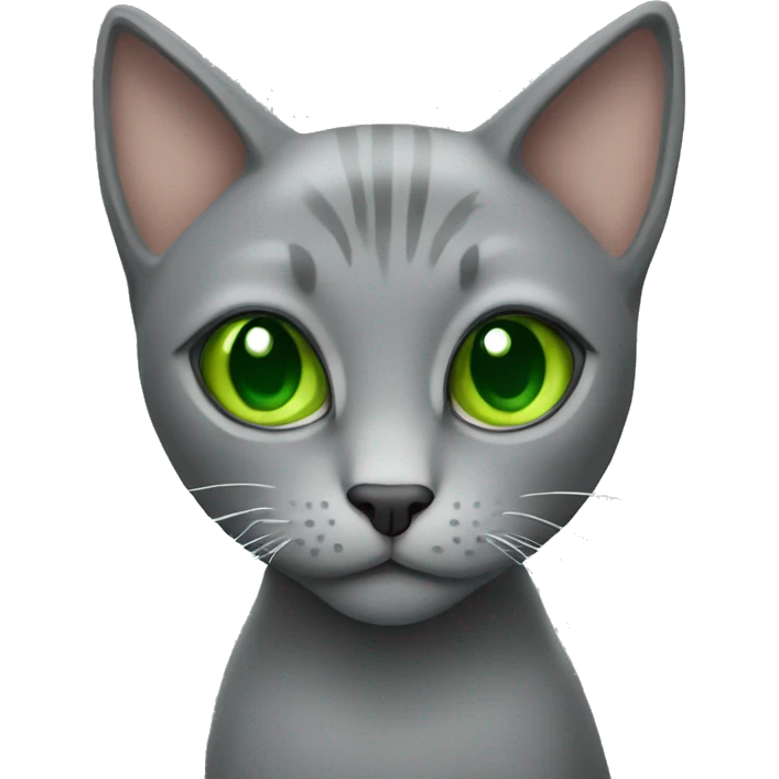 Grey cat with green eyes with boxing gloves on  emoji