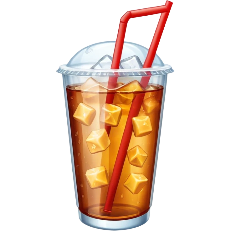 soft drink cup from a fast food restaurant with ice cubes visible emoji