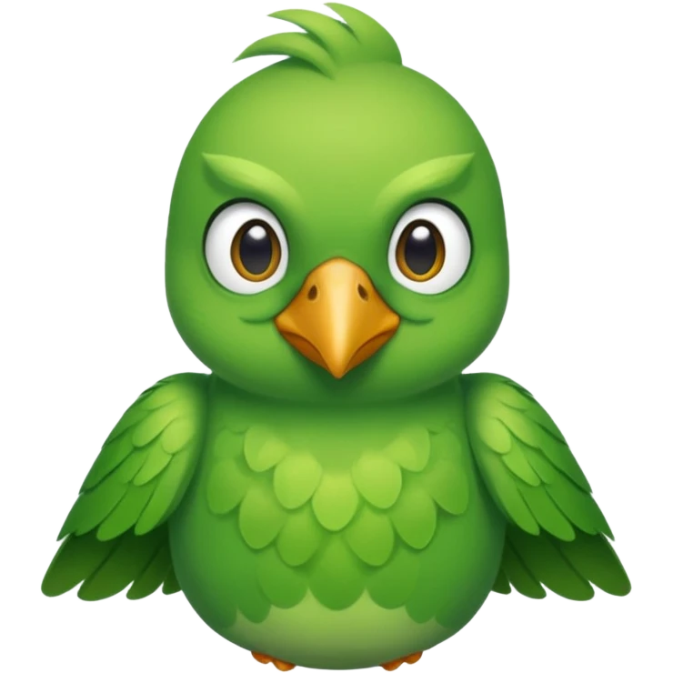 green bird with shirt emoji