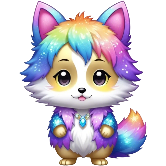  High quality detailed Cute Cool Kawaii stylish Pretty Chibi Fur-Sona Shiny Colorful Sparkly Fakemon Full Body emoji