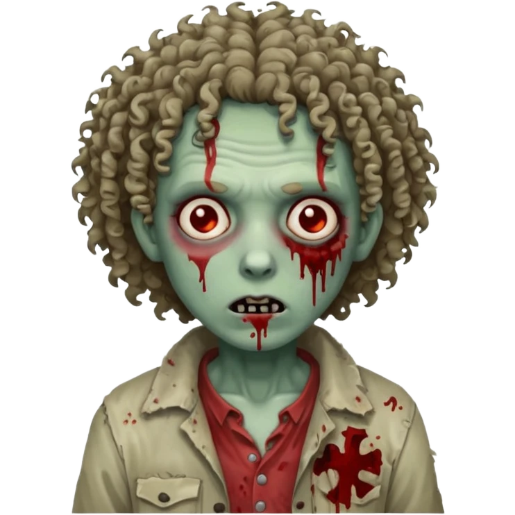 curly haired zombie emoji