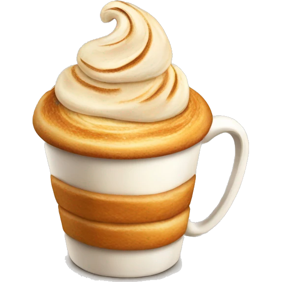 Cup of cappuccino with croissant emoji