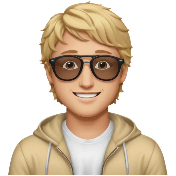 logan paul emoji, wearing sunglasses, confident smile emoji