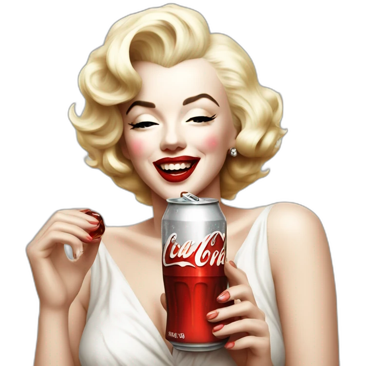 marilyn monroe drinking a Coke emoji