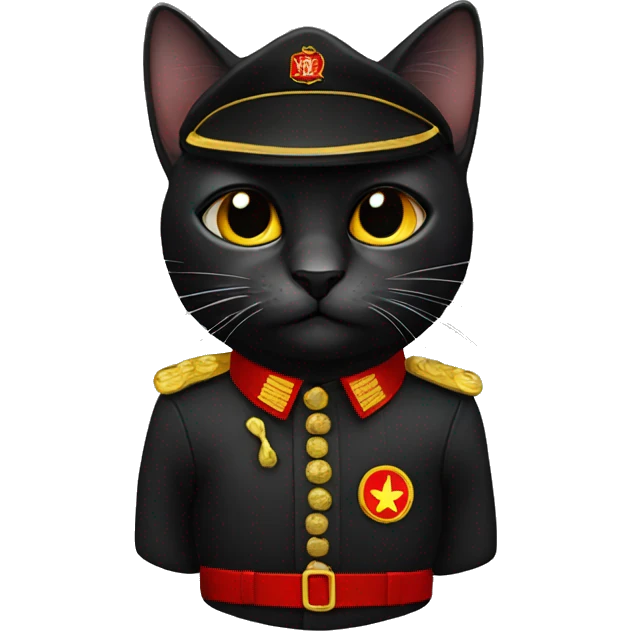 black cat in communist uniform emoji